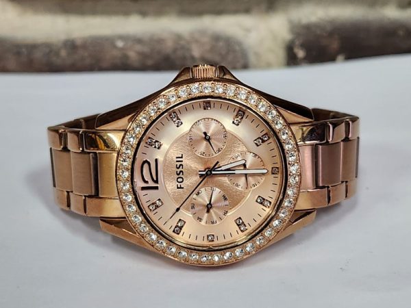 Unisex 40mm Fossil Rose Gold Chronograph Watch - HL9015 - Image 26
