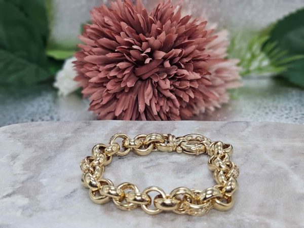 Ladies 9ct Yellow Gold Belcher Bracelet (40.3gms) - HL24510 - Image 3