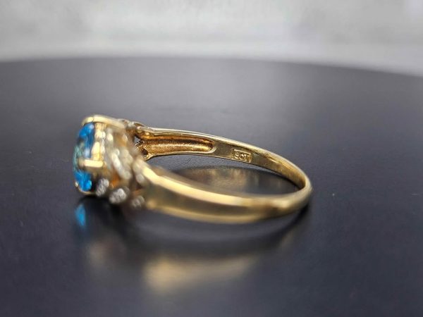 Ladies 9ct Yellow Gold Blue Stone Ring - HL20674 - Image 5