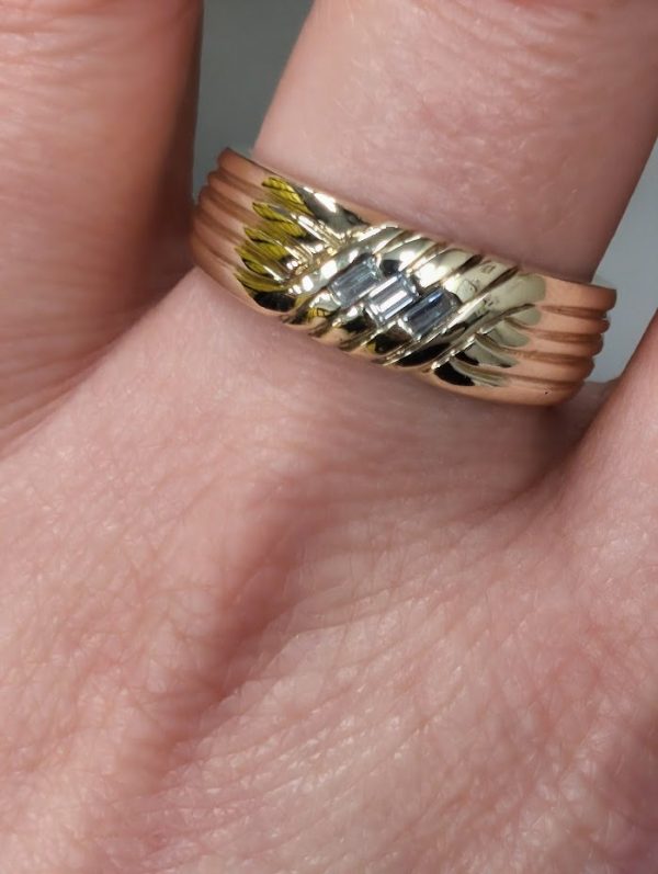 Unisex 9ct Yellow Gold Diamond Ring - LG7817 - Image 62