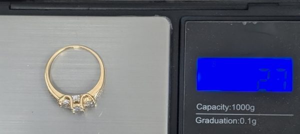 14ct Yellow Gold Diamond Trilogy Engagement Ring - LG25052 - Image 13