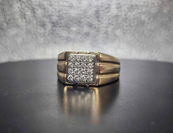 Men's 9ct Yellow Gold Diamond Fancy Band Ring - HL20827 - Image 3