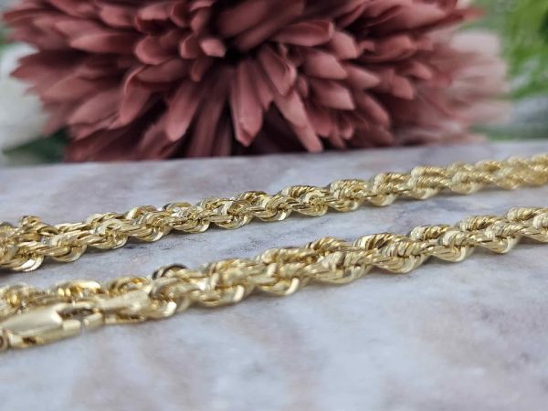 Ladies 14ct Yellow Gold Rope Chain - HL24509