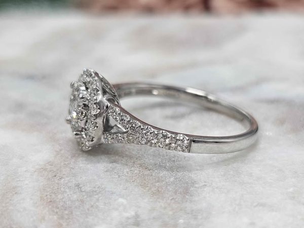 Ladies 9ct White Gold Diamond Halo Ring (2.8gm) - HL24545 - Image 8