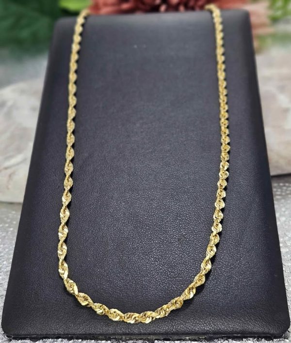 Ladies 14ct Yellow Gold Rope Chain - HL24509 - Image 7