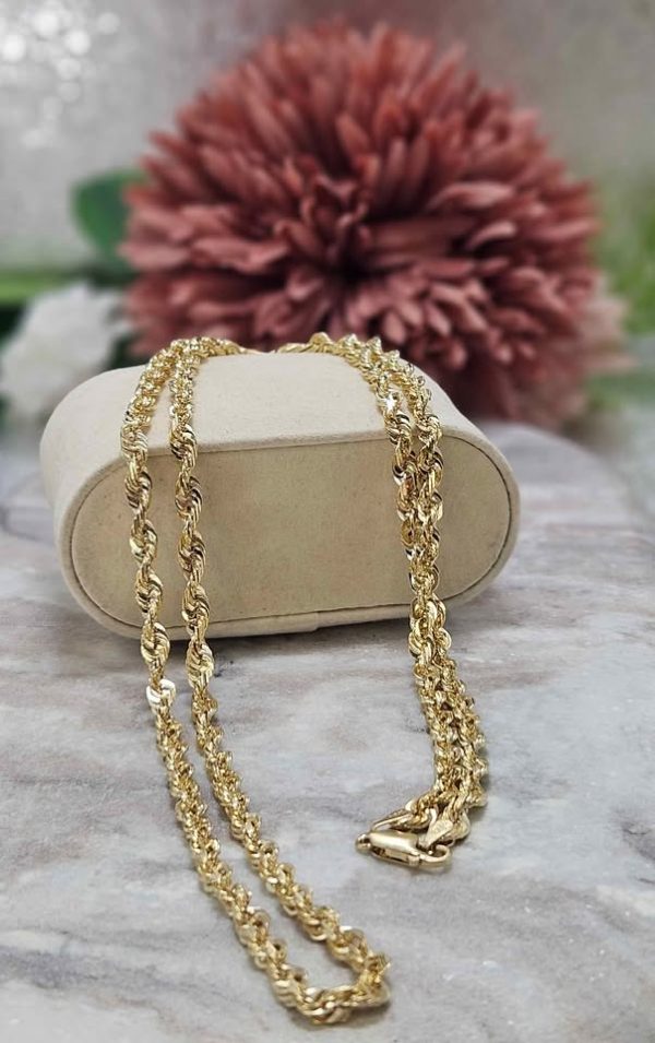Ladies 14ct Yellow Gold Rope Chain - HL24509 - Image 6