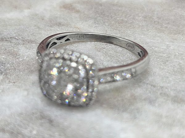 Ladies 9ct White Gold Diamond Cluster Ring (3.0gms) - HL12248 - Image 5