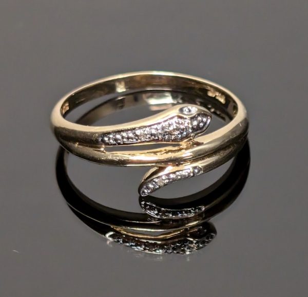 Unisex 9ct Gold Snake Ring - LG25063 - Image 6