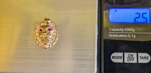 Unisex 9ct Yellow Gold Lion Head Pendant - LG25283 - Image 3
