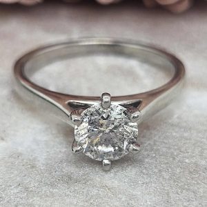 Valuated 14ct White Gold Diamond Solitaire Ring (3.53gms) - HL17528