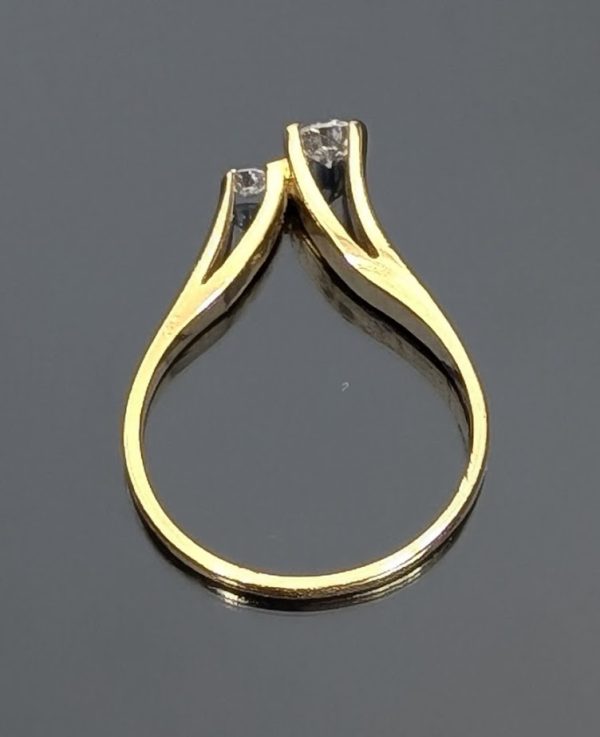 Vintage 18ct Yellow Gold Diamond Set Dress Ring - LG6578 - Image 13