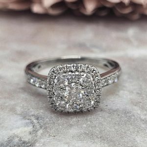 Ladies 9ct White Gold Diamond Cluster Ring (3.0gms) - HL12248