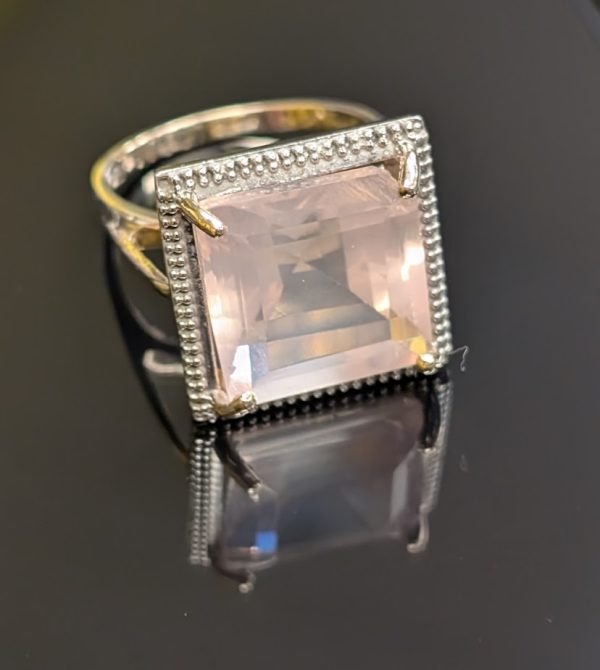 Vintage Style 9ct Gold Ring w/ Large Pink Stone - LG25525 - Image 11