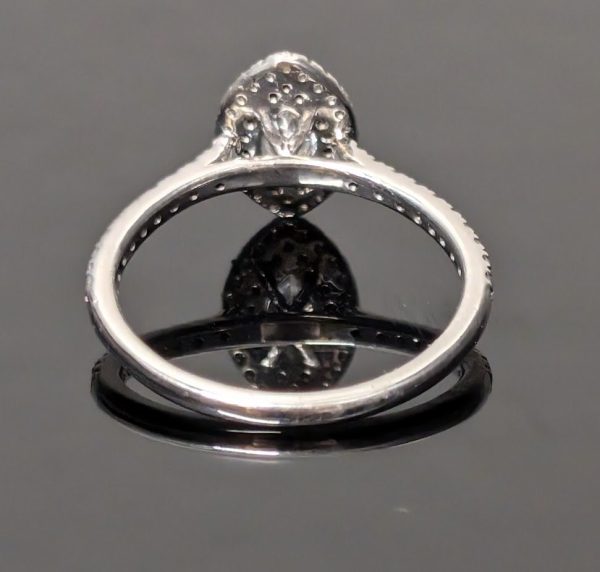 18ct White Gold Marquise Diamond Double Halo Engagement Ring - LG3376 - Image 5