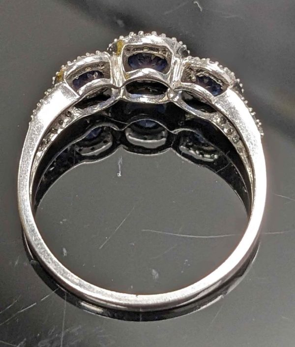 9ct White Gold Dress Ring Diamonds & Created Sapphires (with Valuation) - LG6981 - Image 15