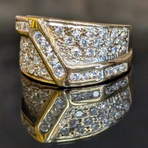 Unisex 18ct Yellow Gold Valuated Diamond Dress Ring - LG2779