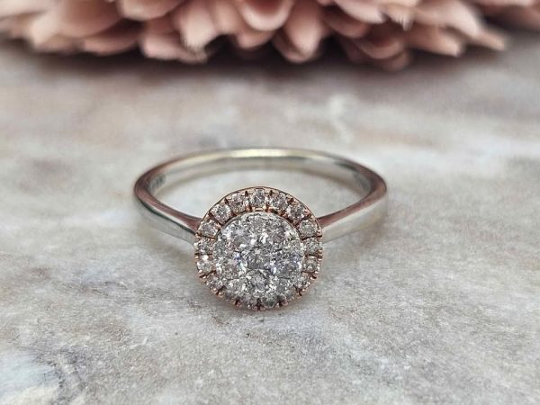 Ladies 10ct White Gold Diamond Double Halo Ring (2.9gms) - HL14264 - Image 5