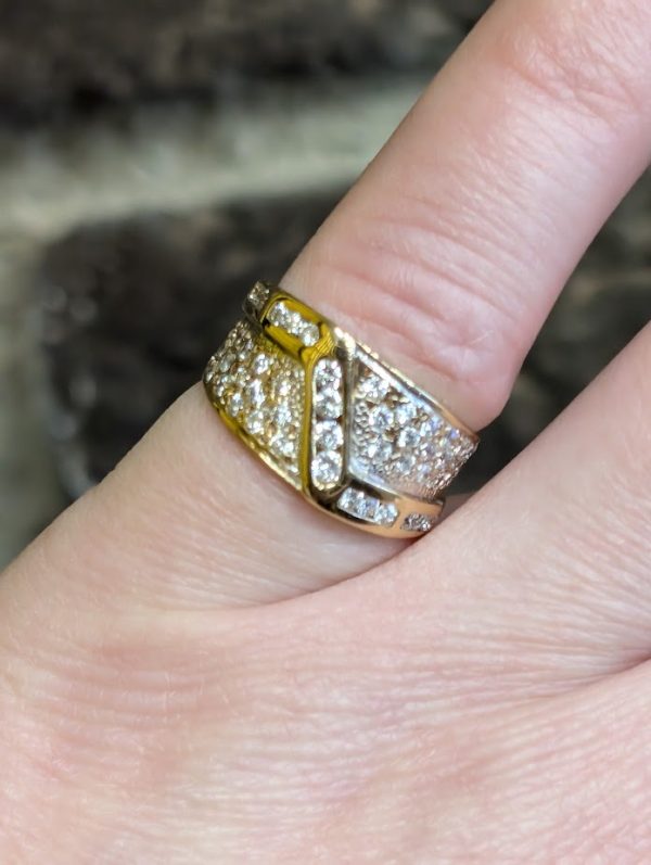 Unisex 18ct Yellow Gold Valuated Diamond Dress Ring - LG2779 - Image 10
