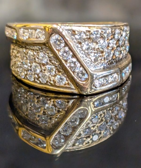 Unisex 18ct Yellow Gold Valuated Diamond Dress Ring - LG2779 - Image 13