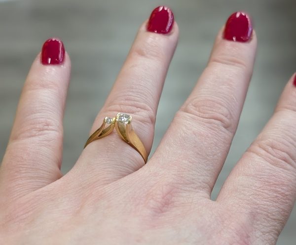 Vintage 18ct Yellow Gold Diamond Set Dress Ring - LG6578 - Image 9