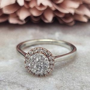 Ladies 10ct White Gold Diamond Double Halo Ring (2.9gms) - HL14264