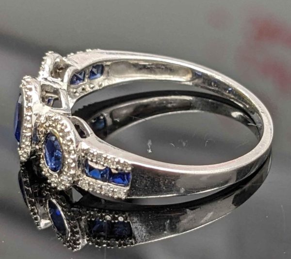 9ct White Gold Dress Ring Diamonds & Created Sapphires (with Valuation) - LG6981 - Image 19