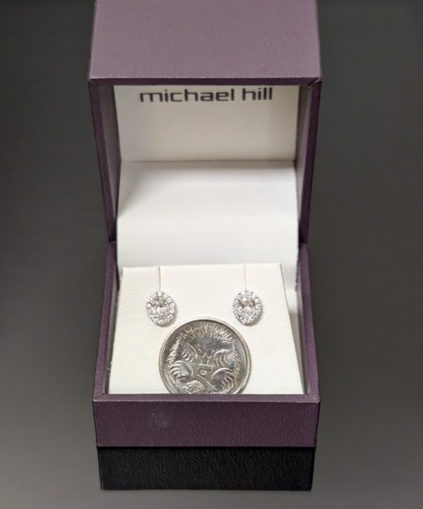 Laboratory-Grown Diamond Oval Halo Stud Earrings Set in 10ct White Gold - LG20932 - Image 11