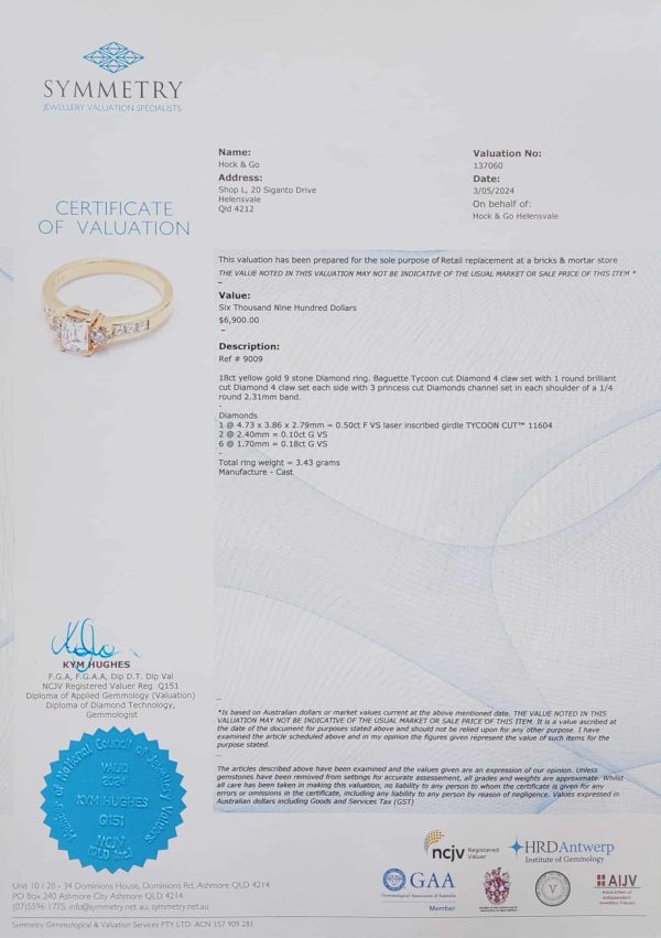 Valuated Ladies 18ct Yellow Gold Diamond Ring (3.43gms) - HL9009 - Image 6