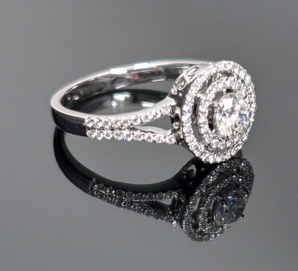 18ct White Gold Diamond Double Halo Ring (w/valuation) – Lg6982 - Image 6