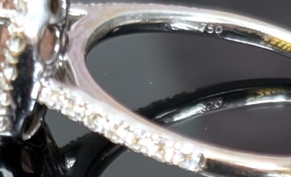 18ct White Gold Tourmaline & Diamond Halo Ring - LG25956 - Image 10