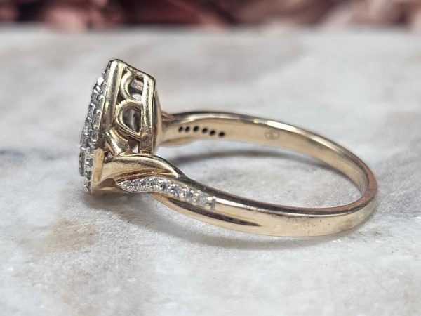 Ladies 9ct Yellow Gold Pear Shaped Diamond Ring (3.6gms) - HL18495 - Image 8