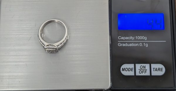 9ct White Gold Diamond Square Halo Engagement Ring - LG2604 - Image 7