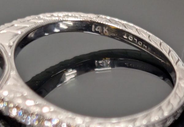 14ct White Gold Diamond Halo Engagement Ring - LG3887 - Image 26