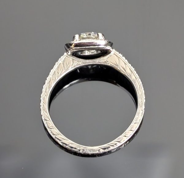 14ct White Gold Diamond Halo Engagement Ring - LG3887 - Image 21
