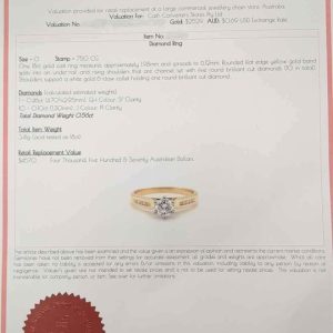 18ct Yellow Gold Diamond Engagement Ring (w/ Valuation) - LG7627