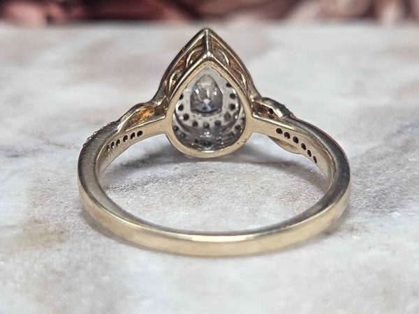 Ladies 9ct Yellow Gold Pear Shaped Diamond Ring (3.6gms) - HL18495 - Image 4
