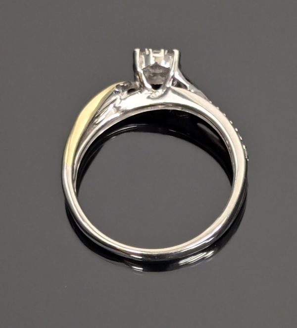 10ct Two-Tone Diamond Cluster Bridal Ring Set - LG7690 - Image 3