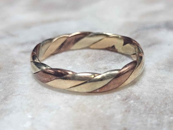 Unisex 9ct Tri-Tone Gold Band Ring (4.0gms) - HL15937 - Image 3