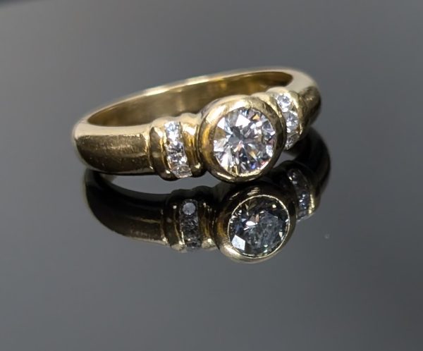 18ct Yellow Gold Bezel Set Diamond Ring - LG172 - Image 4