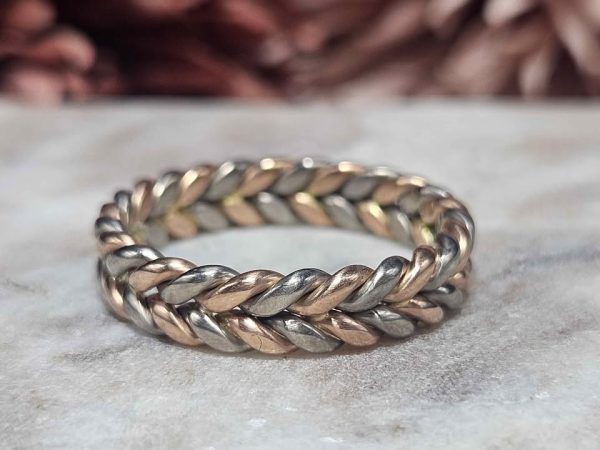Unisex 9ct Tri-Tone Gold Band Ring (6.79gms) - HL21753-1 - Image 4