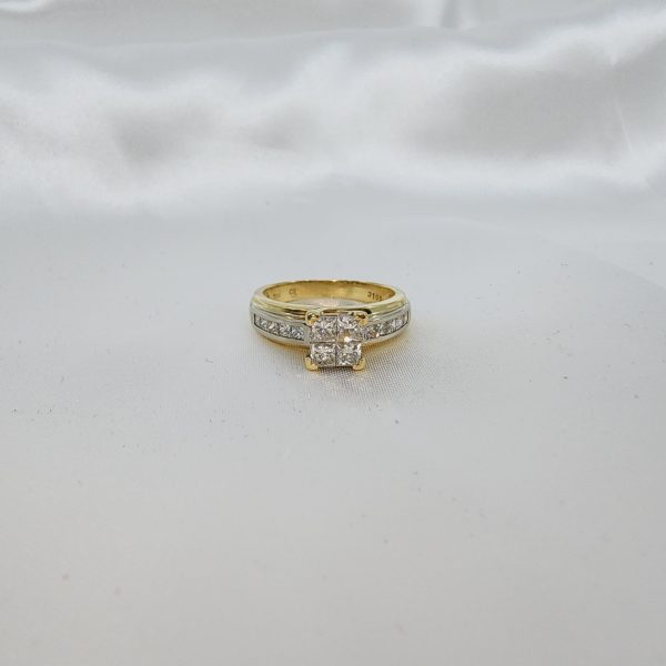 18CT TWO-TONE DIAMOND CLUSTER ENGAGEMENT RING WITH VALUATION LG2980 - Image 9