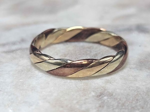 Unisex 9ct Tri-Tone Gold Band Ring (4.0gms) - HL15937 - Image 5