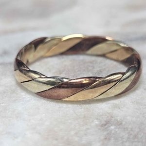 Unisex 9ct Tri-Tone Gold Band Ring (4.0gms) - HL15937