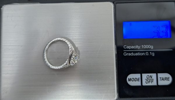 14ct White Gold Diamond Halo Engagement Ring - LG3887 - Image 32