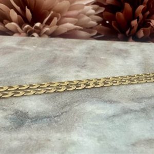 Unisex 9ct Yellow Gold Flat Curb Chain Necklace (5.8gms) - HL26671