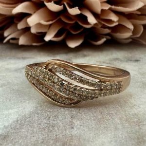 Ladies 9ct Rose Gold Diamond Ring (2.4gms) - HL24515