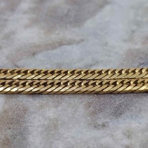 Unisex 18ct Yellow Gold Flat Curb Link Chain with Box Clasp (30.4gms) - HL27136