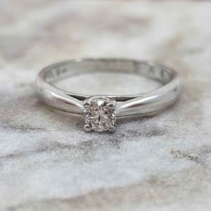 Ladies 9ct White Gold Solitaire Ring (1.9gms) - HL21549