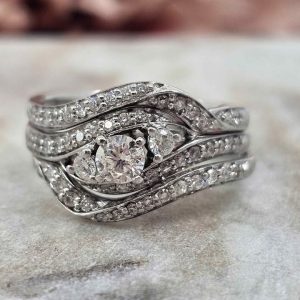 Ladies 18ct White Gold 3 Piece Bridal Set (6.0gms) - HL25856