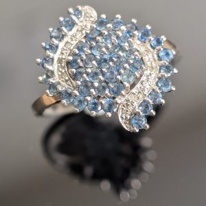 10ct White Gold Glam Cocktail Style Diamond Ring - LG27382
